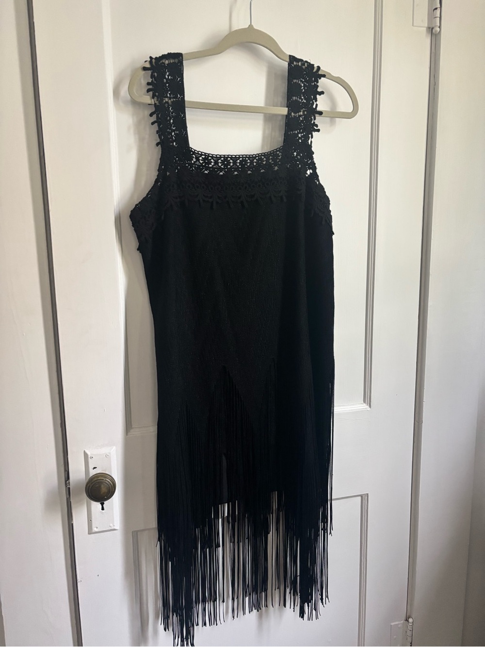 2000s Anna Sui Boho Crochet Fringe Dresse - Picture 8 of 10